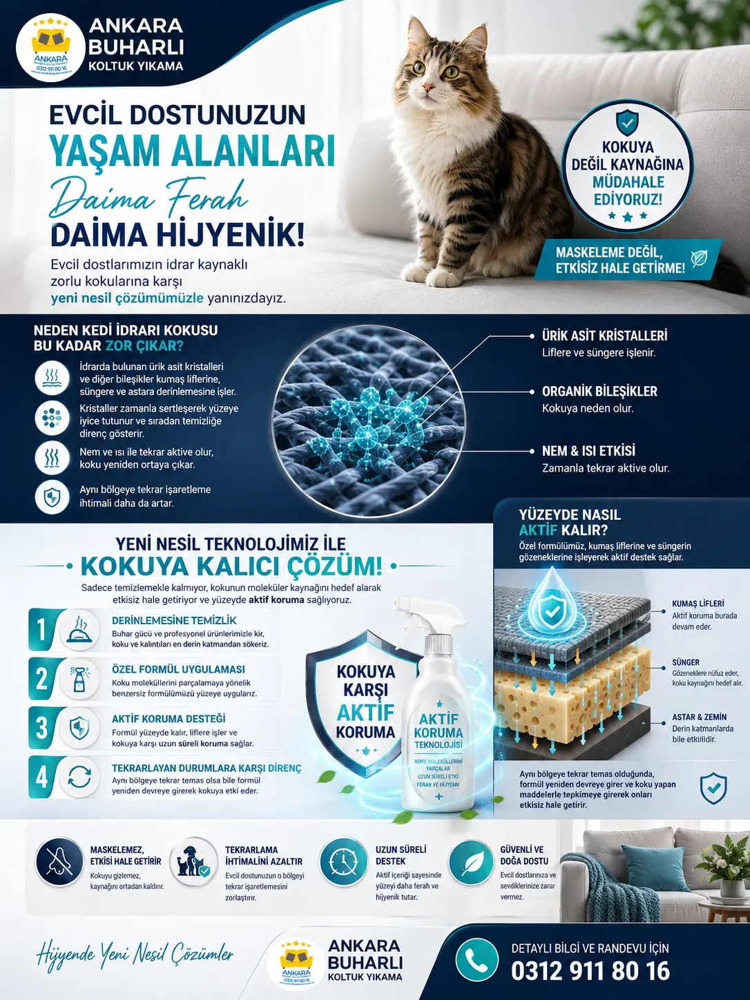 Özel Temizleyicilerle Evcil Hayvan Kokusu Giderme Hizmeti
